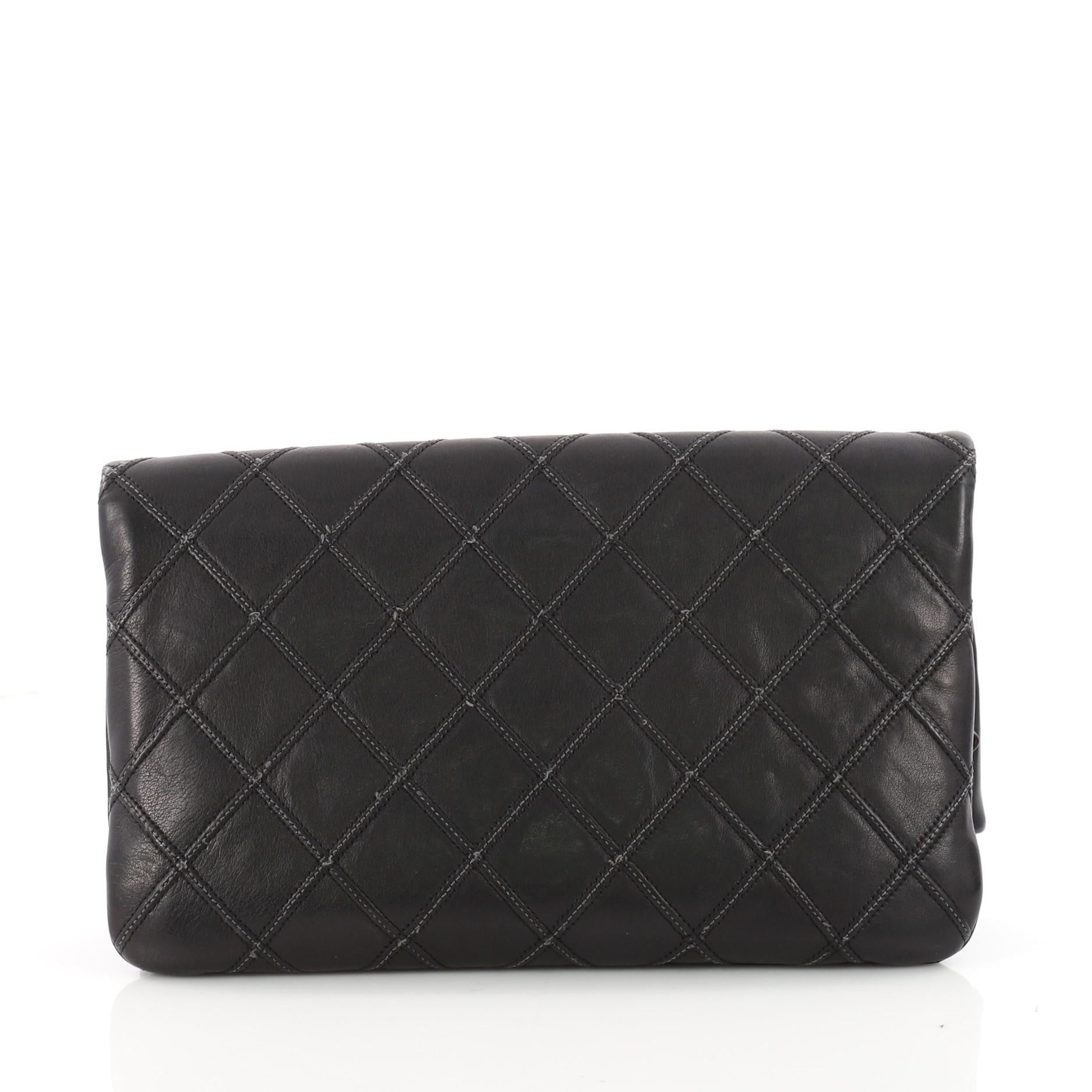  Chanel Thin City Clutch Quilted Calfskin Small  In Good Condition In NY, NY