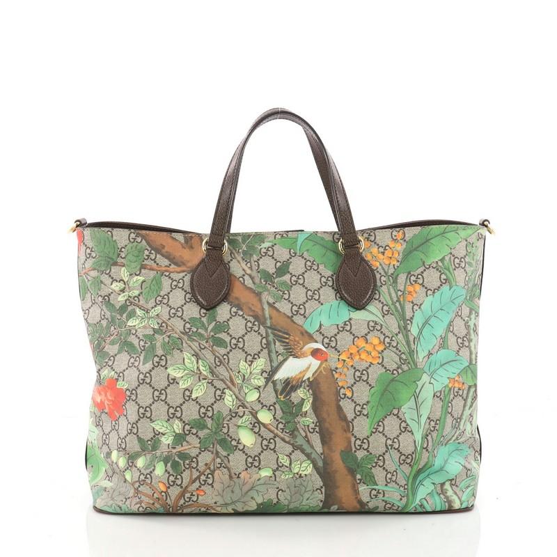 Women's or Men's Gucci Convertible Soft Tote Tian Print GG Coated Canvas Medium