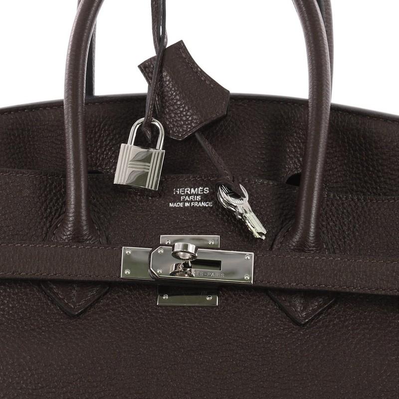 Hermes Birkin Handbag Ebene Togo with Palladium Hardware 35 4
