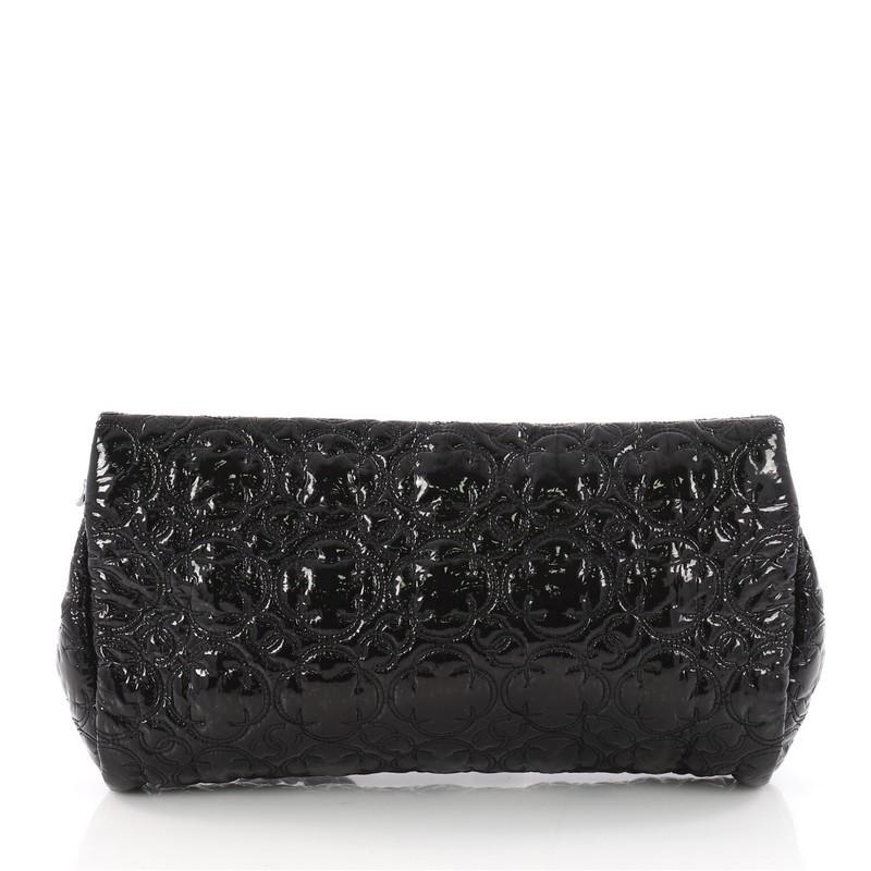Black Chanel Rock in Moscow Shoulder Bag Patent Vinyl Small