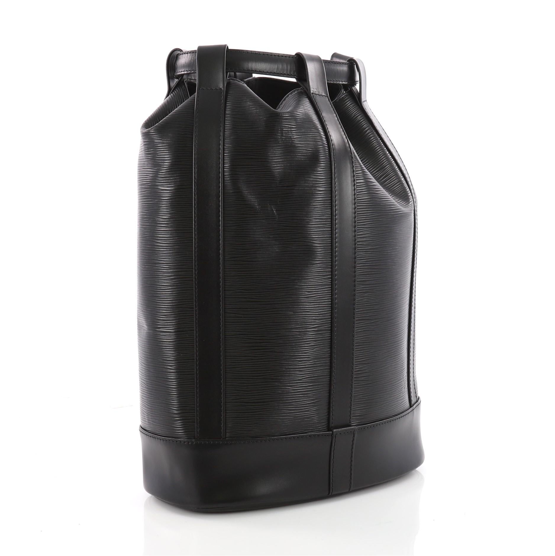 Black Louis Vuitton Randonnee Handbag Epi Leather GM