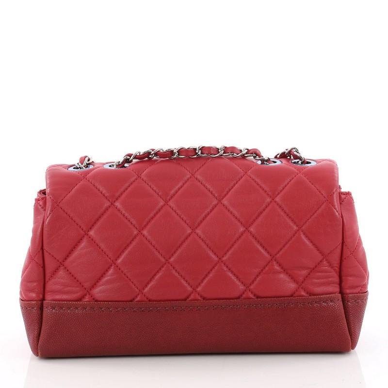 Chanel Bi Coco Flap Bag Quilted Lambskin with Caviar Medium In Good Condition In NY, NY