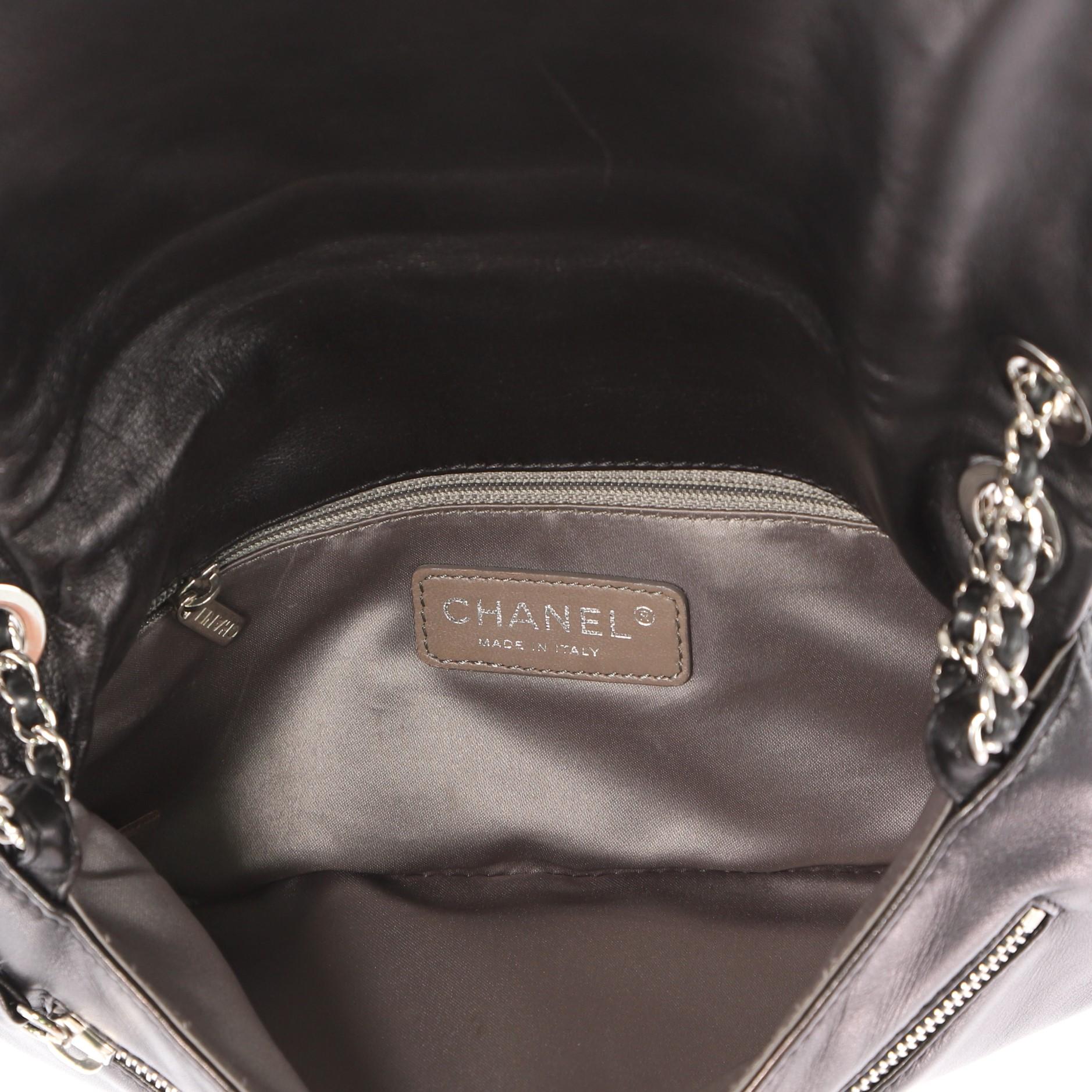 Black Chanel Crystal CC Chain Flap Bag Hand Painted Leather Small 