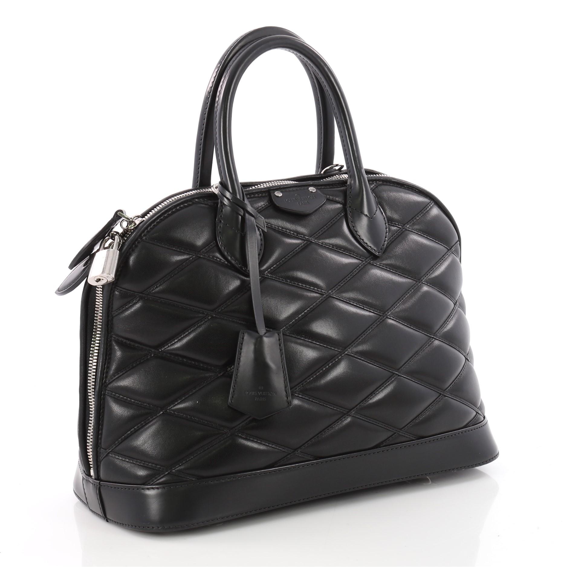 Black Louis Vuitton Alma Handbag Malletage Leather PM 
