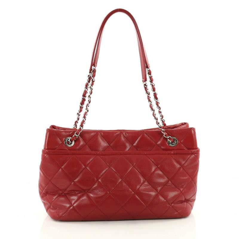 Chanel Timeless CC Soft Tote Quilted Caviar Medium In Good Condition In NY, NY
