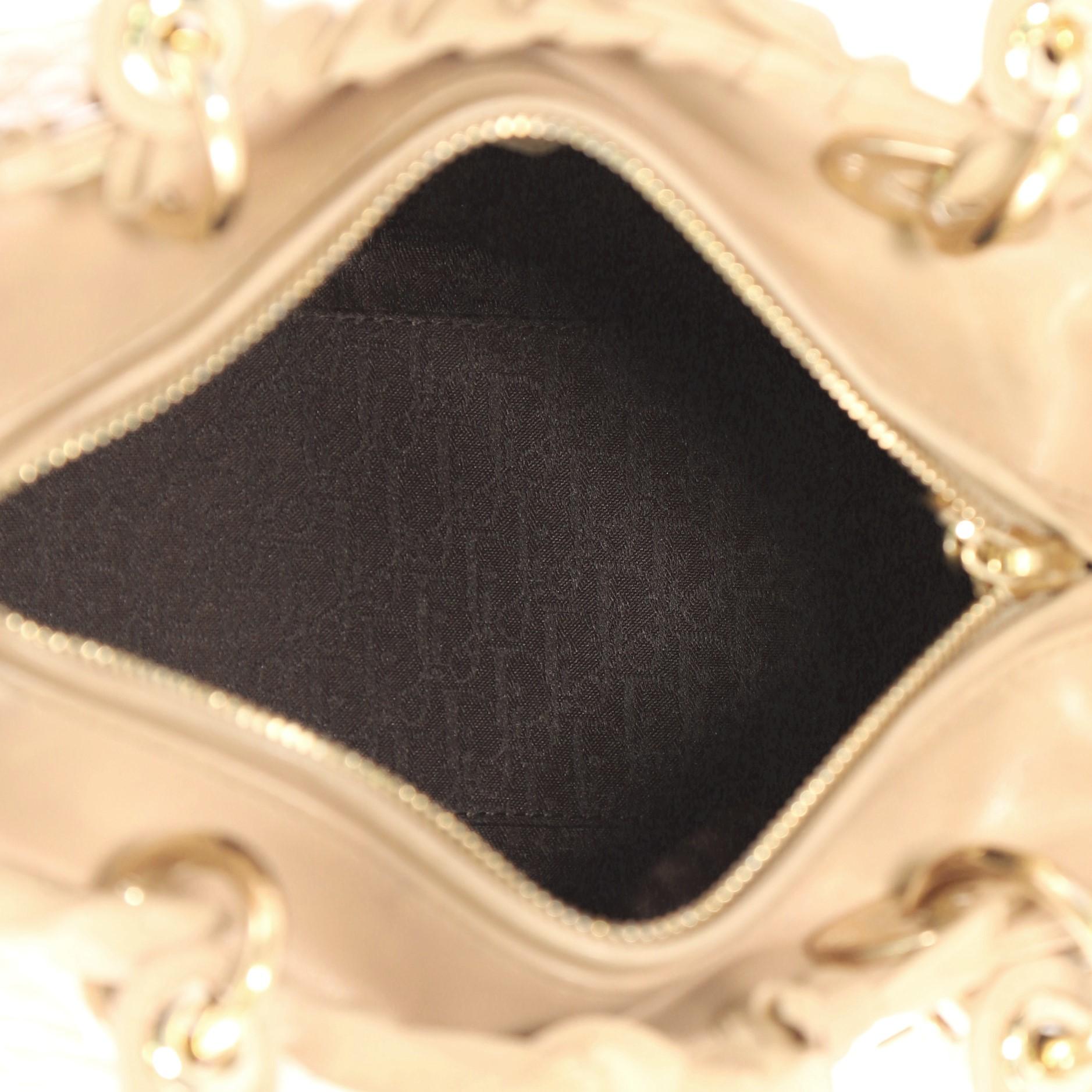  Christian Dior Lady Dior Handbag Bow Cannage Quilt Lambskin Medium 1