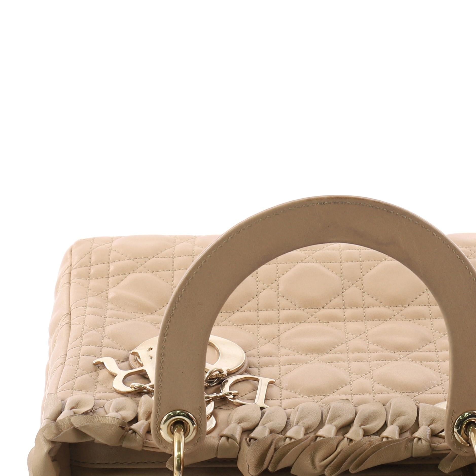  Christian Dior Lady Dior Handbag Bow Cannage Quilt Lambskin Medium 4