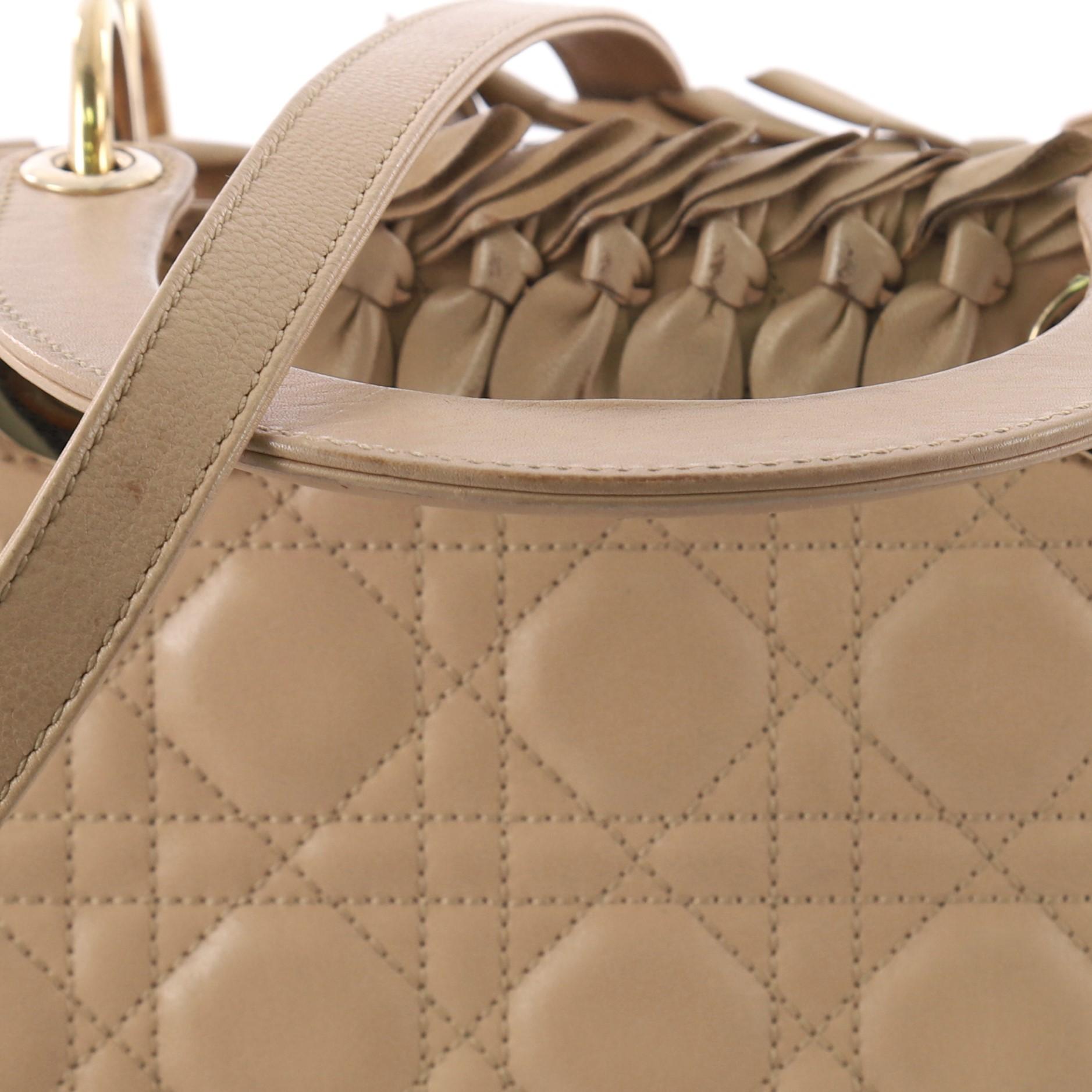  Christian Dior Lady Dior Handbag Bow Cannage Quilt Lambskin Medium 5