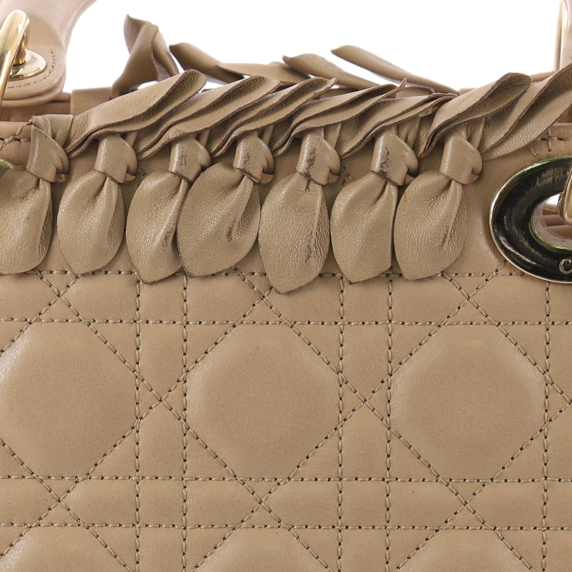  Christian Dior Lady Dior Handbag Bow Cannage Quilt Lambskin Medium 6