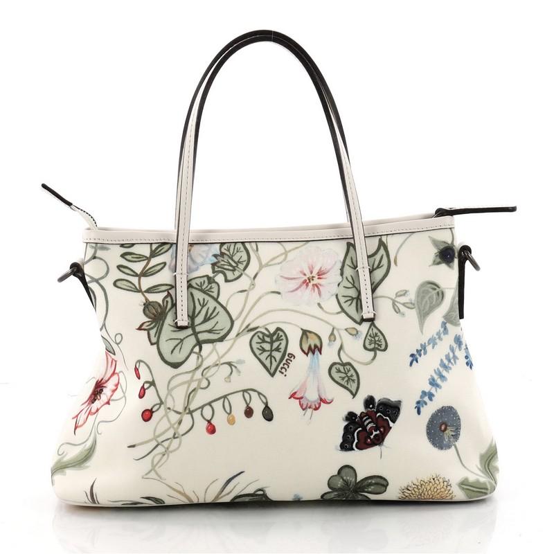 Gucci Convertible Zip Tote Flora Canvas Medium In Excellent Condition In NY, NY