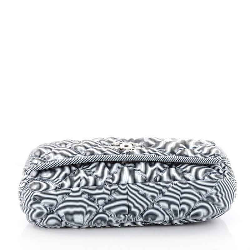 Chanel Bubble Flap Bag Quilted Nylon Medium In Excellent Condition In NY, NY