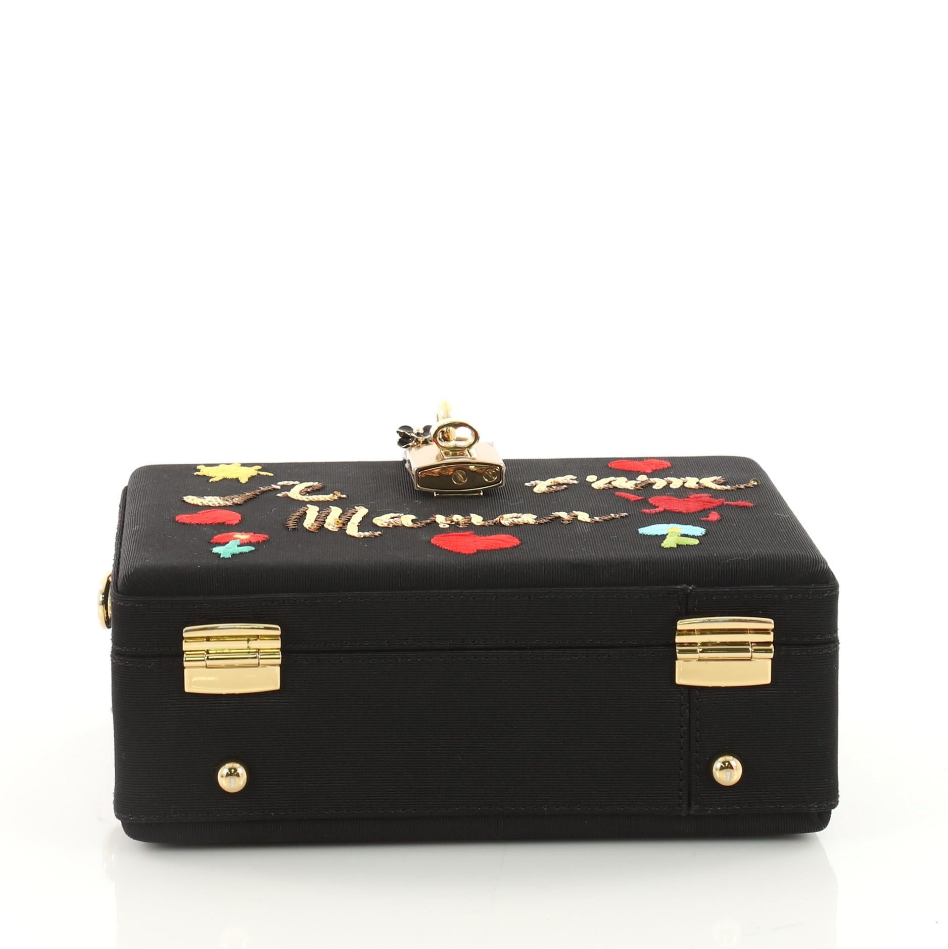 Women's or Men's Dolce & Gabbana Treasure Box Bag Embroidered Grosgrain Small 