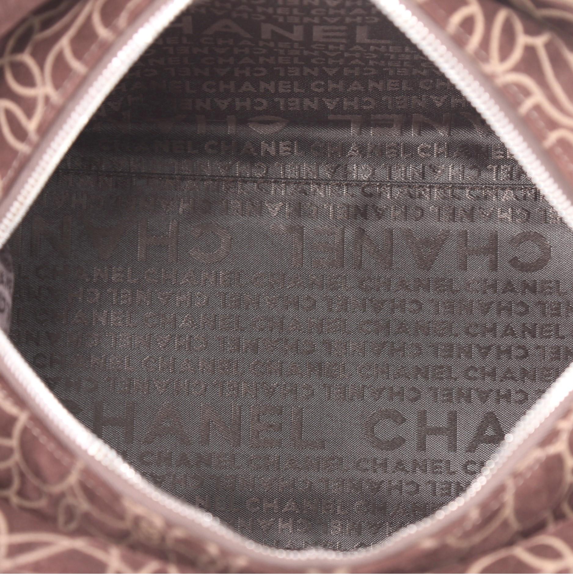 Chanel Vintage Camellia Bowling Bag Embossed Suede Small 1
