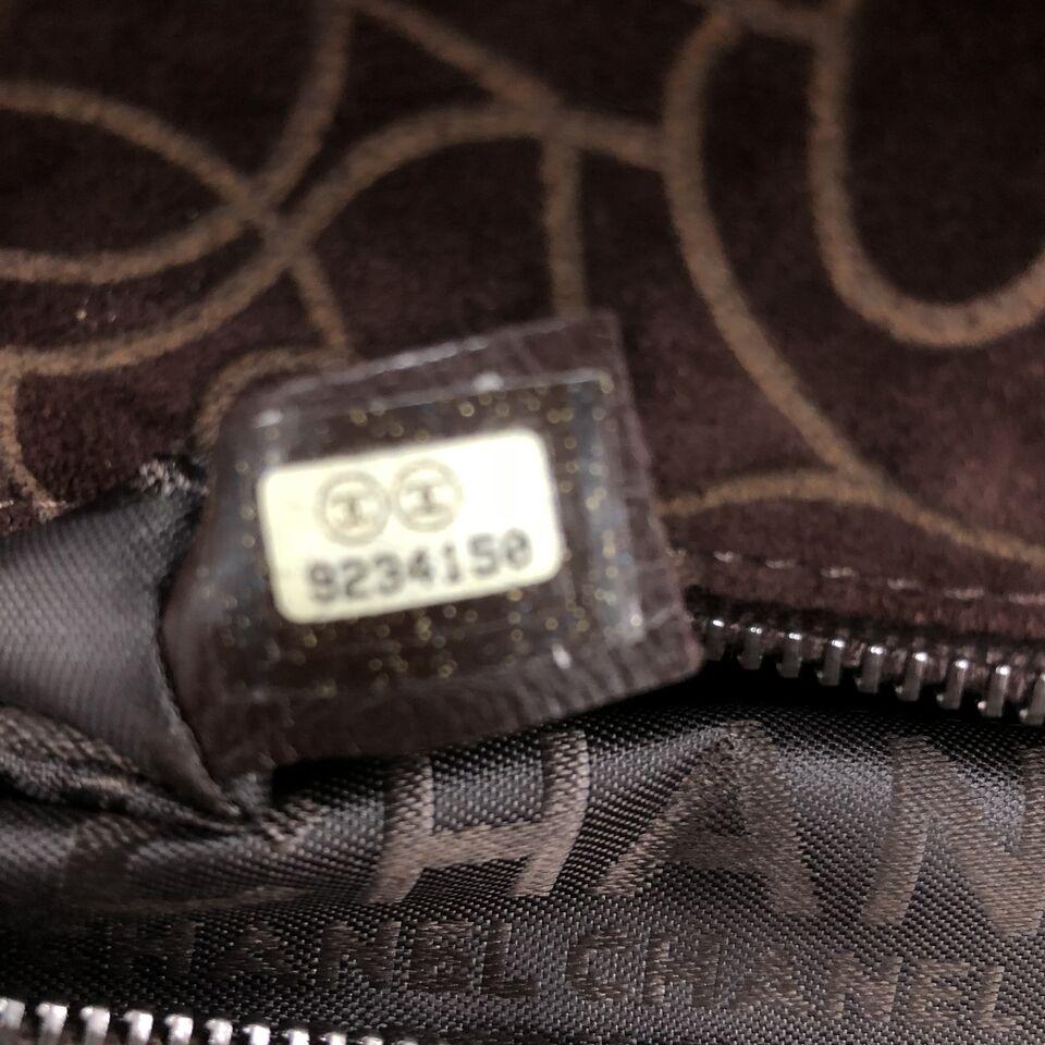 Chanel Vintage Camellia Bowling Bag Embossed Suede Small 2