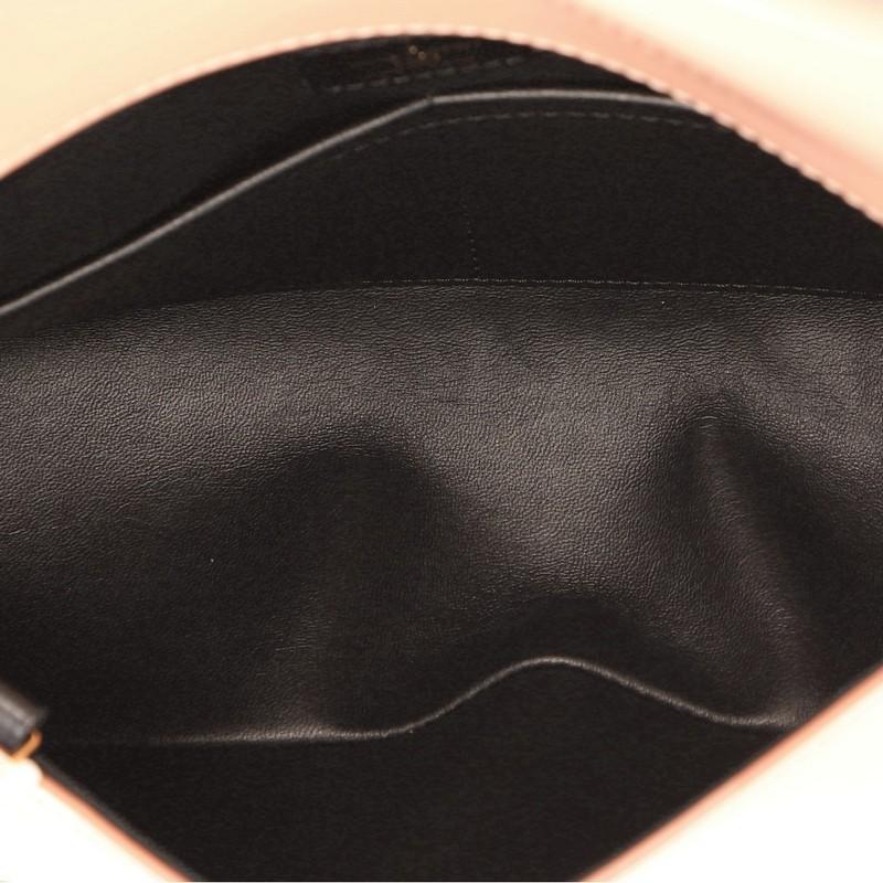 Orange Louis Vuitton Sac Triangle Handbag Embellished Glazed Calfskin PM