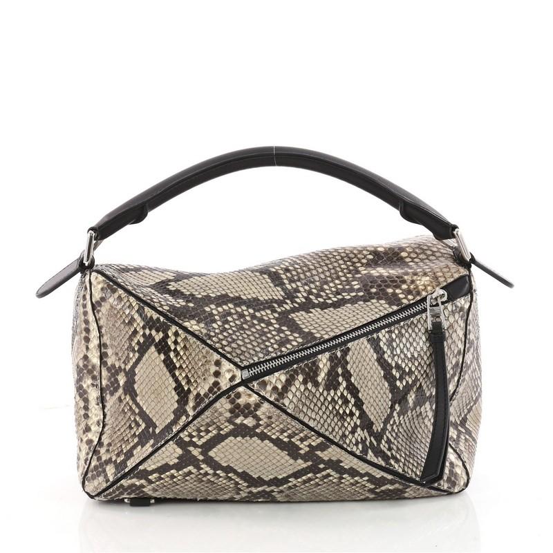Loewe Puzzle Bag Python Medium In Good Condition In NY, NY