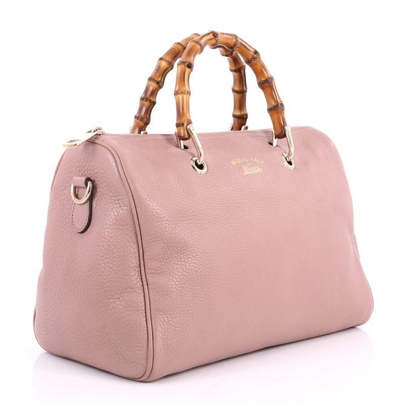 Gucci Bamboo Shopper Boston Tasche Leder Medium (Beige)