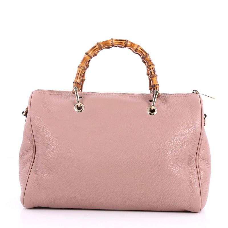 Gucci Bamboo Shopper Boston Tasche Leder Medium im Zustand „Hervorragend“ in NY, NY