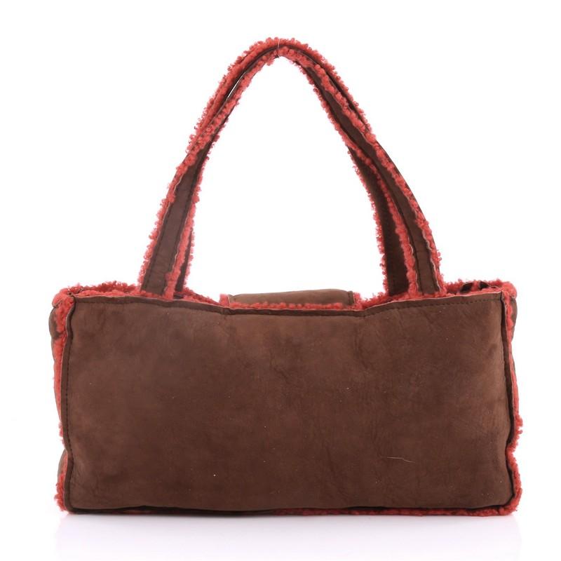 Chanel Vintage East West Tote Shearling and Suede In Good Condition In NY, NY