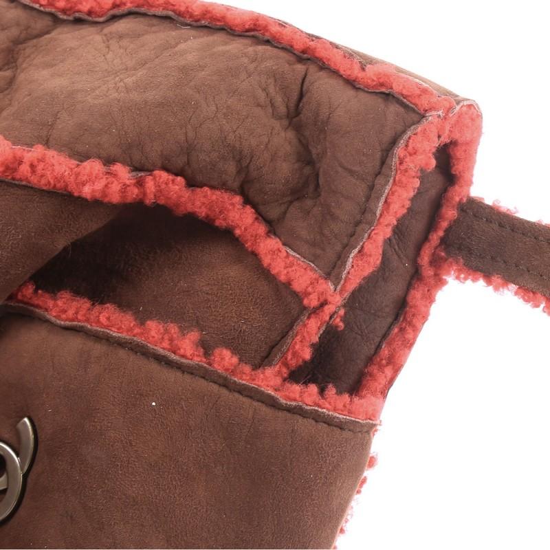 Chanel Vintage East West Tote Shearling and Suede 2