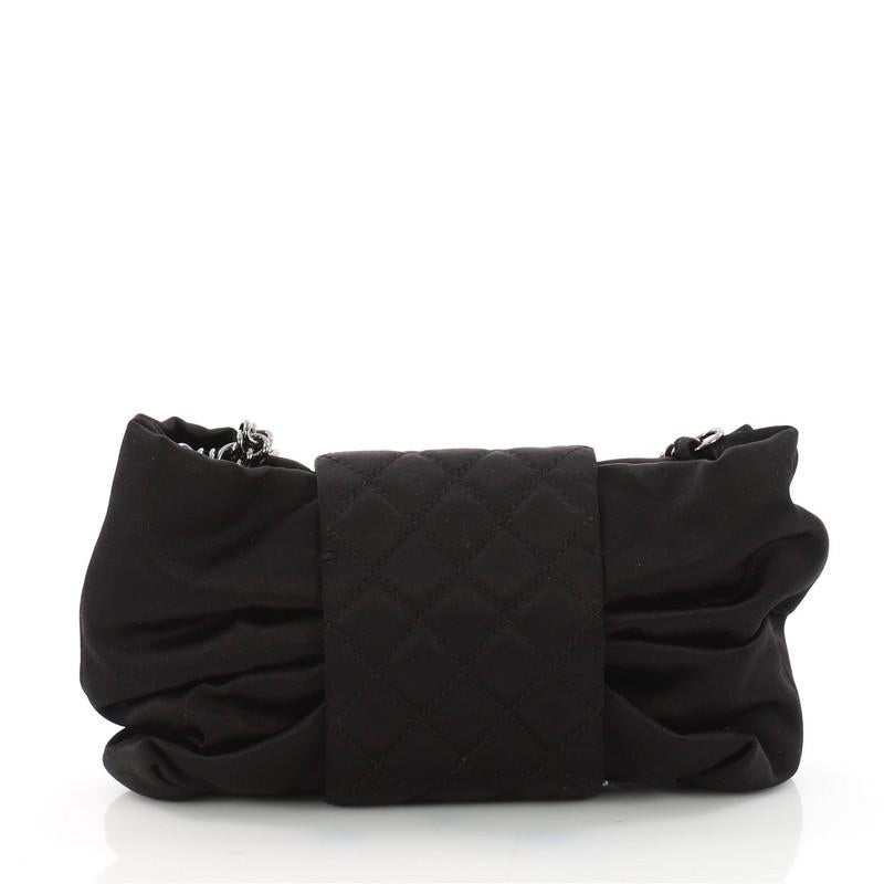 Black Chanel Bow Bag Satin Small 