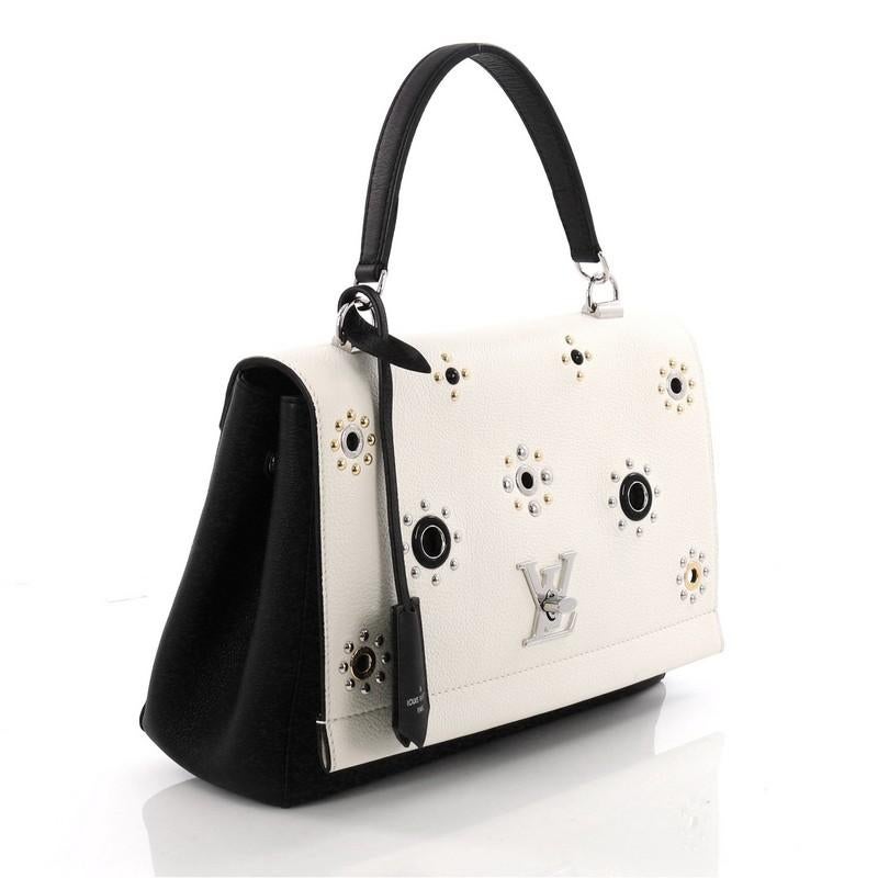 Beige Louis Vuitton Lockme II Handbag Embellished Leather 