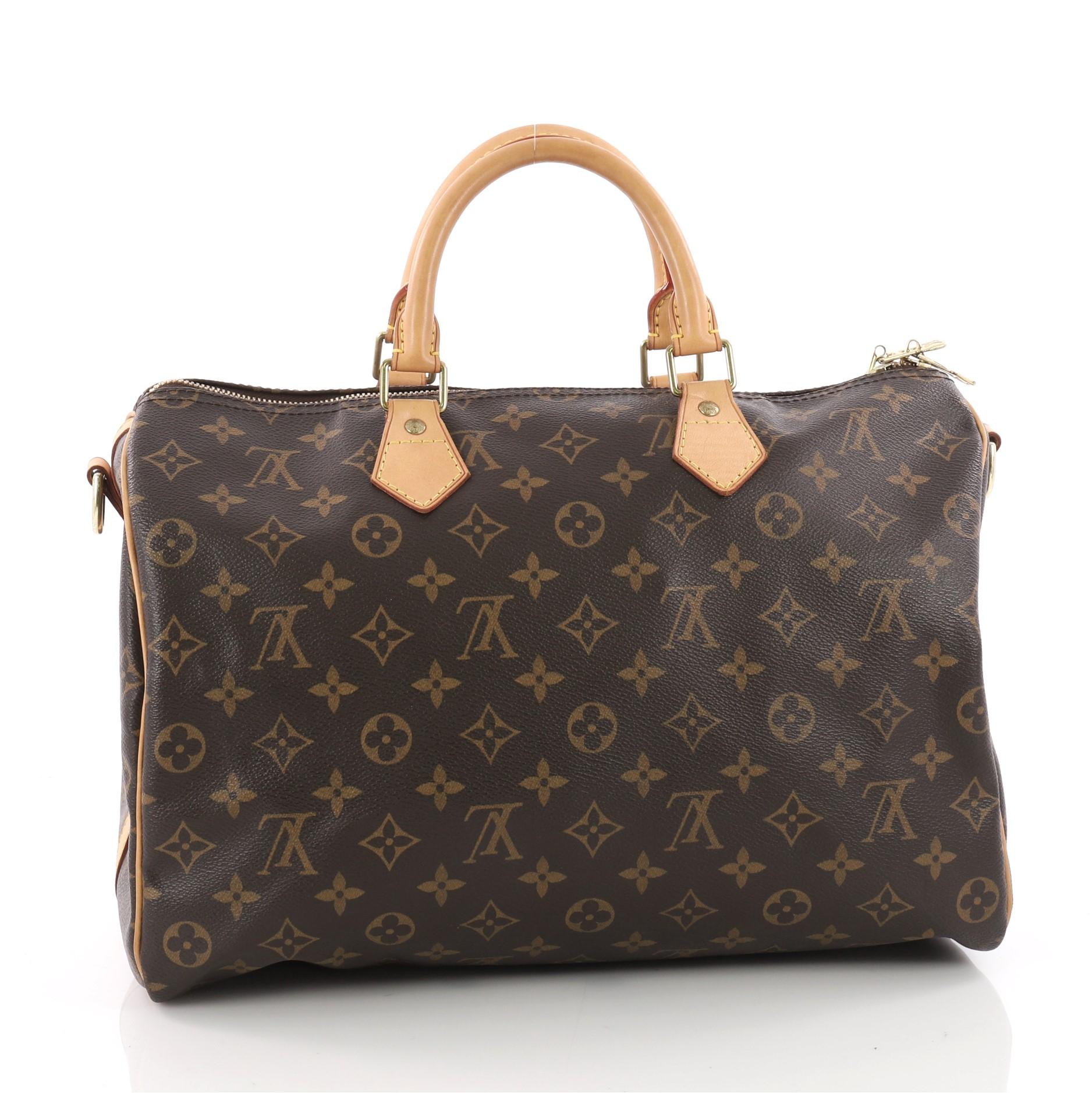 Louis Vuitton Speedy Bandouliere Bag Monogram Canvas 35 In Good Condition In NY, NY