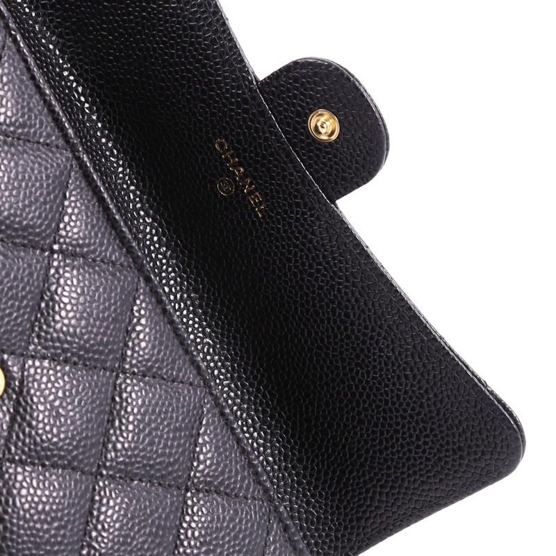 Chanel CC Gusset Classic Flap Wallet Quilted Caviar Long 3