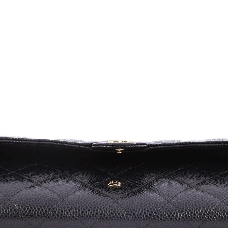 Chanel CC Gusset Classic Flap Wallet Quilted Caviar Long 2