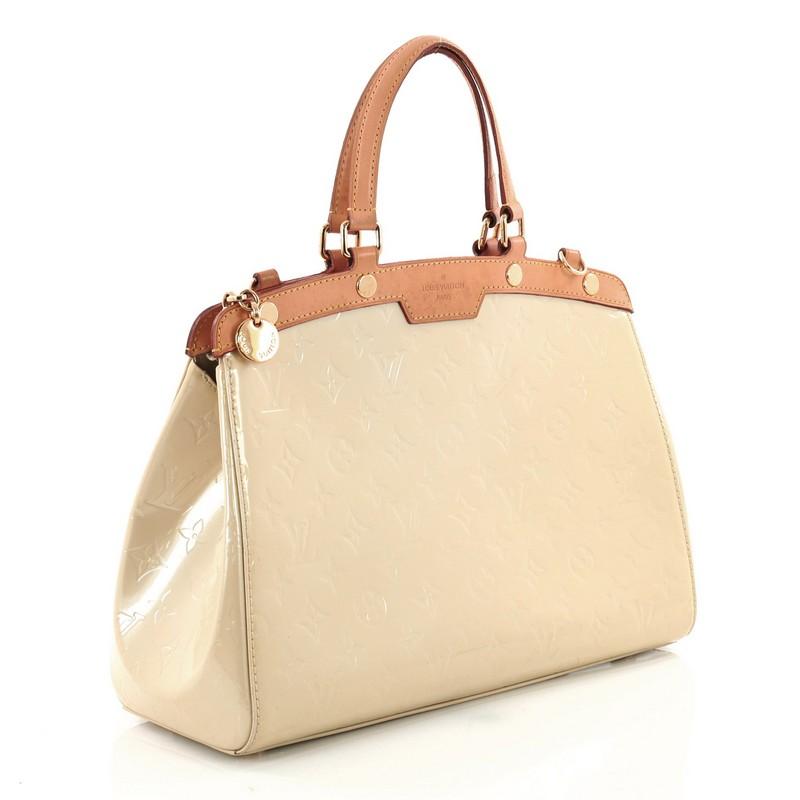 Beige Louis Vuitton Brea Handbag Monogram Vernis MM