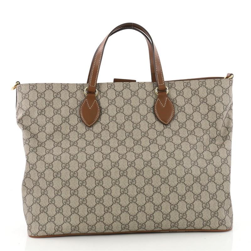 Gucci Convertible Soft Tote GG Coated Canvas Medium In Good Condition In NY, NY