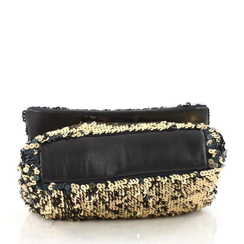 Women's or Men's Chanel Summer Night Flap Bag Sequins with Leather Medium