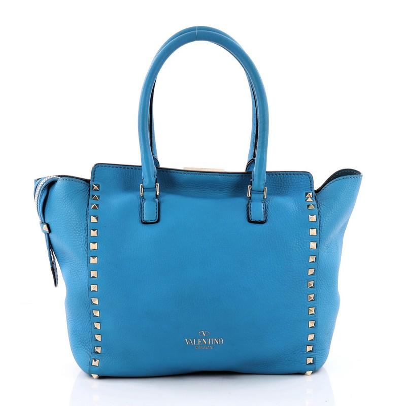 Valentino Rockstud Tote Rigid Leather Medium In Good Condition In NY, NY