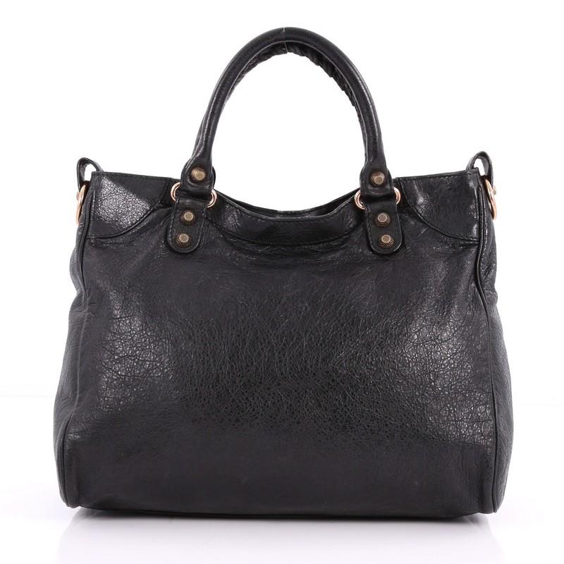 Balenciaga Velo Giant Studs Handbag Leather In Good Condition In NY, NY