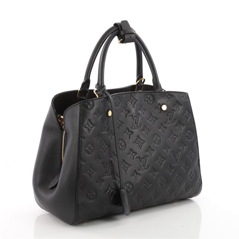 Black Louis Vuitton Montaigne Handbag Monogram Empreinte Leather MM