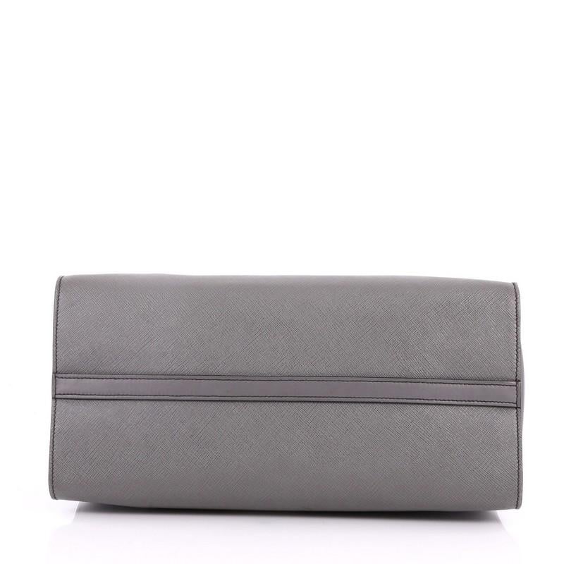 Gray Prada Paradigme Handbag Saffiano Leather Medium