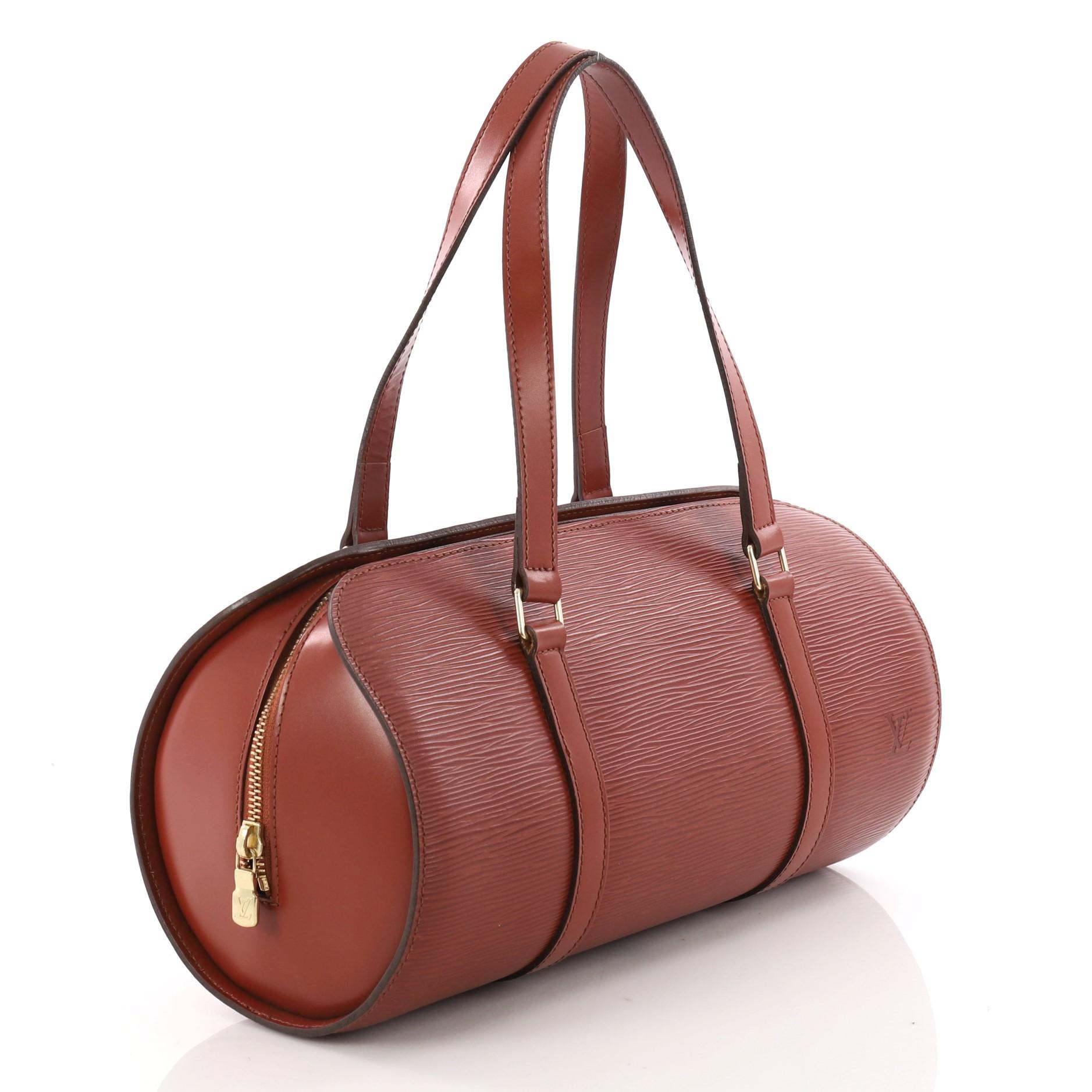 Brown Louis Vuitton Soufflot Handbag Epi Leather