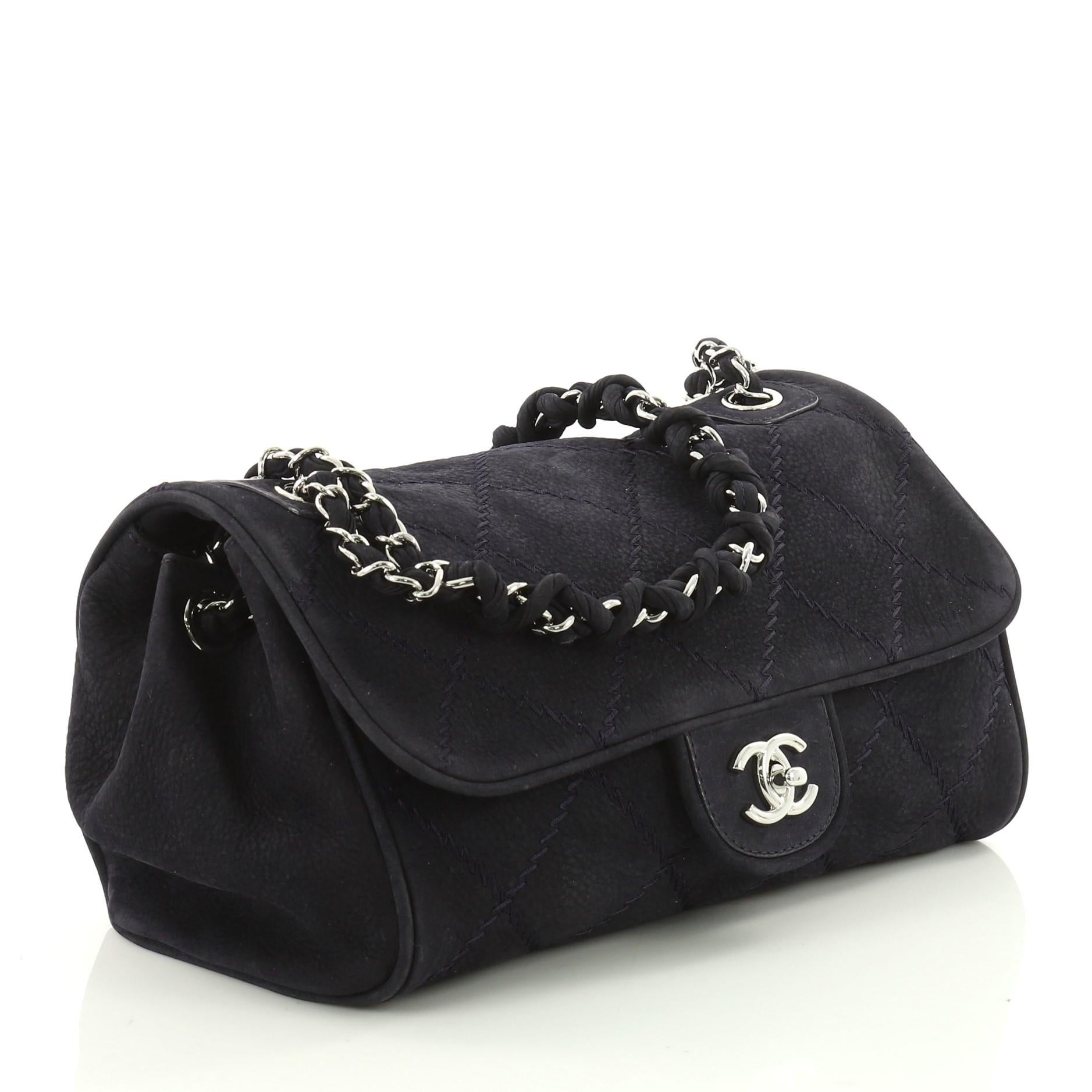 Black Chanel Ultimate Stitch Accordion Bag Quilted Nubuck Medium