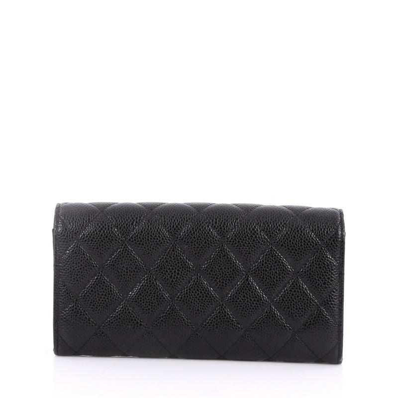 Women's or Men's Chanel CC Gusset Classic Flap Wallet Quilted Caviar Long 