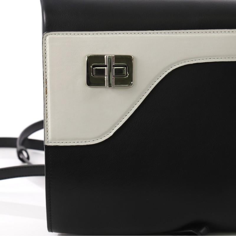 Prada Dual Flap Double Turn Lock Handbag Leather 2