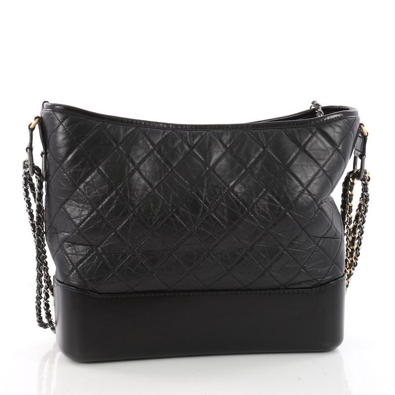 Chanel Gabrielle Hobo Quilted Aged Calfskin Large In Good Condition In NY, NY