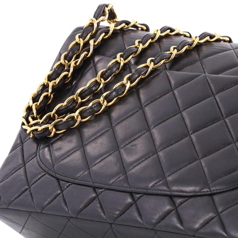 Chanel Vintage Classic Single Flap Bag Quilted Lambskin Jumbo 2