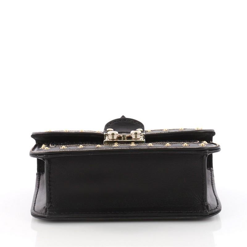Women's or Men's Valentino Glam Lock Shoulder Bag Embellished Leather Mini 