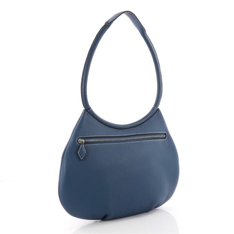 Purple Hermes Cacahuete Handbag Clemence