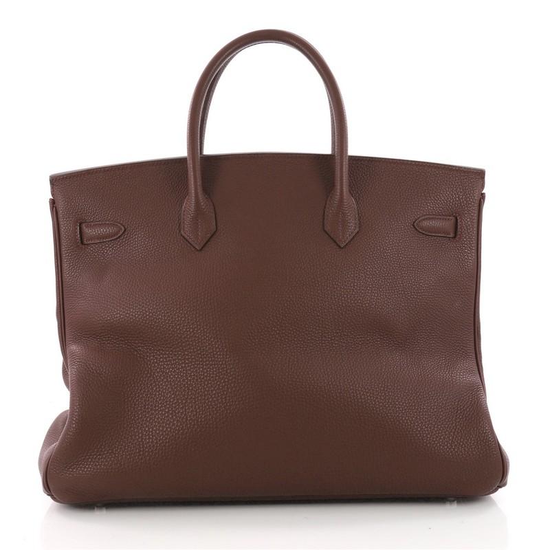 Hermes Birkin Handbag Havane Brown Togo with Palladium Hardware 40 In Good Condition In NY, NY