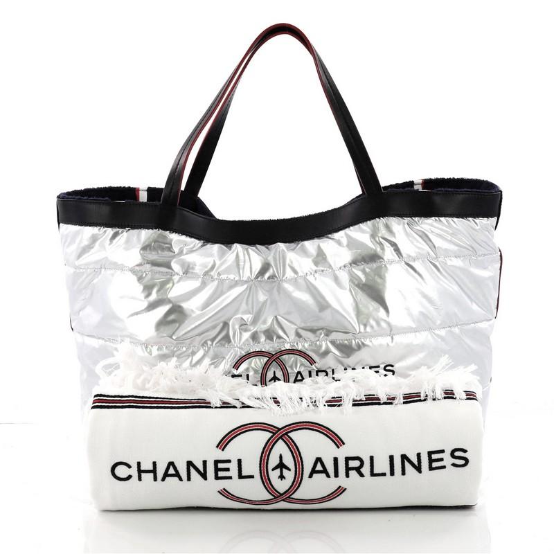 Chanel Airlines Reversible Tote Terry Cloth Large 1