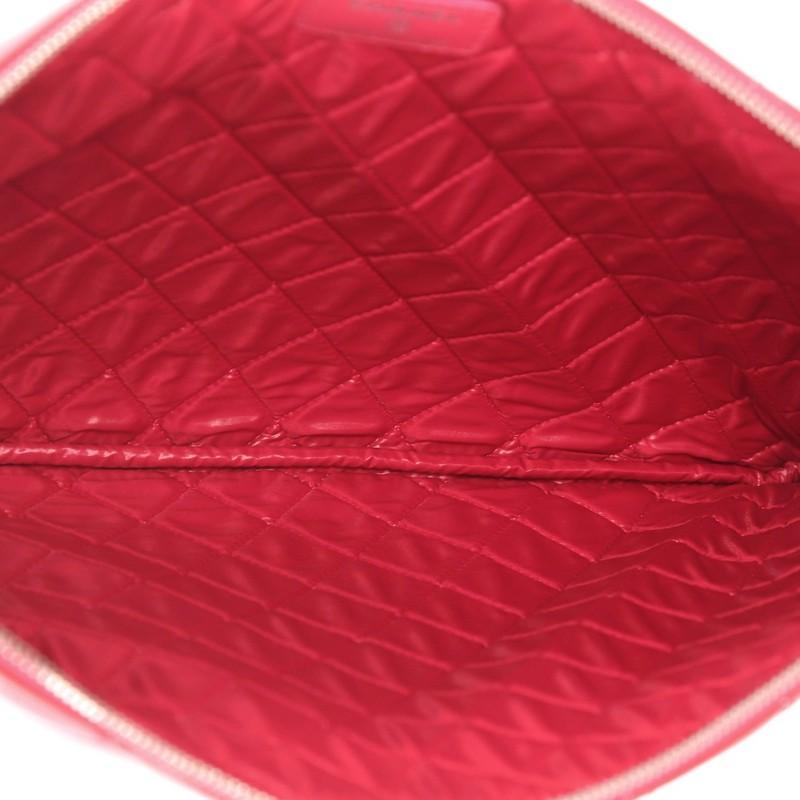 Chanel Valentine Hearts O Case Clutch Quilted Patent Large  1
