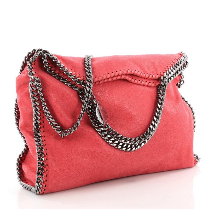 Red Stella McCartney Falabella Fold Over Bag Shaggy Deer