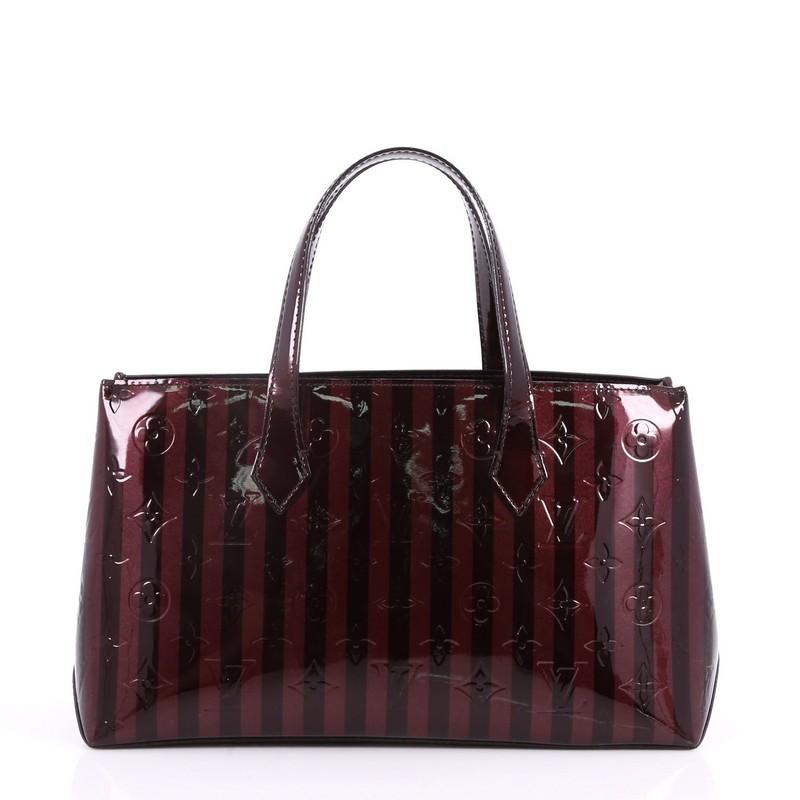 Louis Vuitton Wilshire Handbag Limited Edition Monogram Vernis Rayures PM In Good Condition In NY, NY
