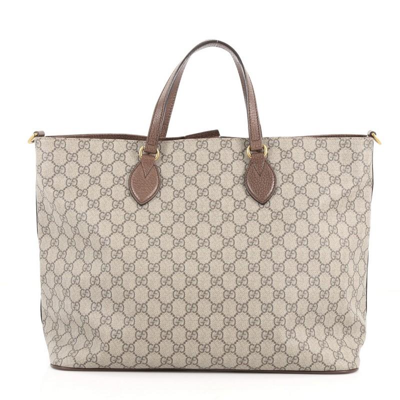 Gucci Convertible Courrier Soft Open Tote GG Coated Canvas In Good Condition In NY, NY